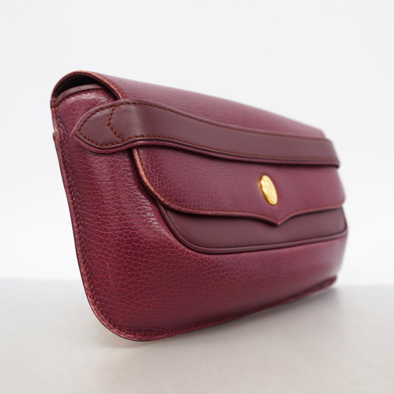 【6gd5090】カルティエ クラッチバッグ マスト レザー ボルドー ゴールド金具【中古】メンズ