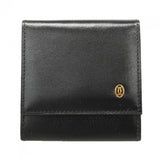 【6gd5091】カルティエ コインケース マスト レザー ブラック ゴールド金具【中古】メンズ レディース ユニセックス