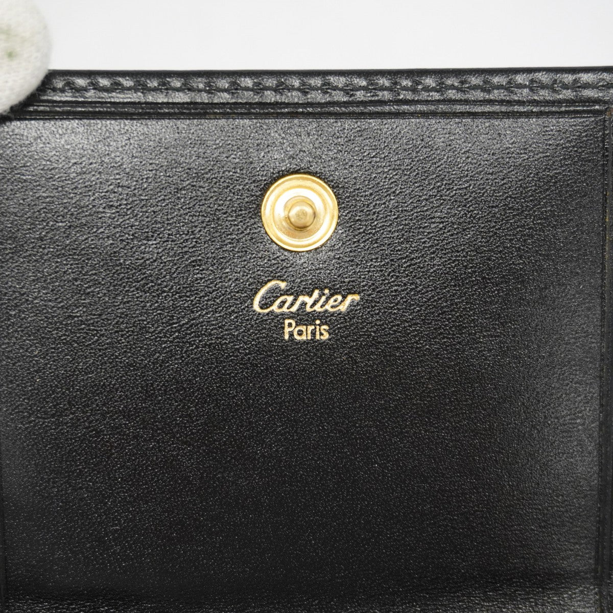 【6gd5091】カルティエ コインケース マスト レザー ブラック ゴールド金具【中古】メンズ レディース ユニセックス