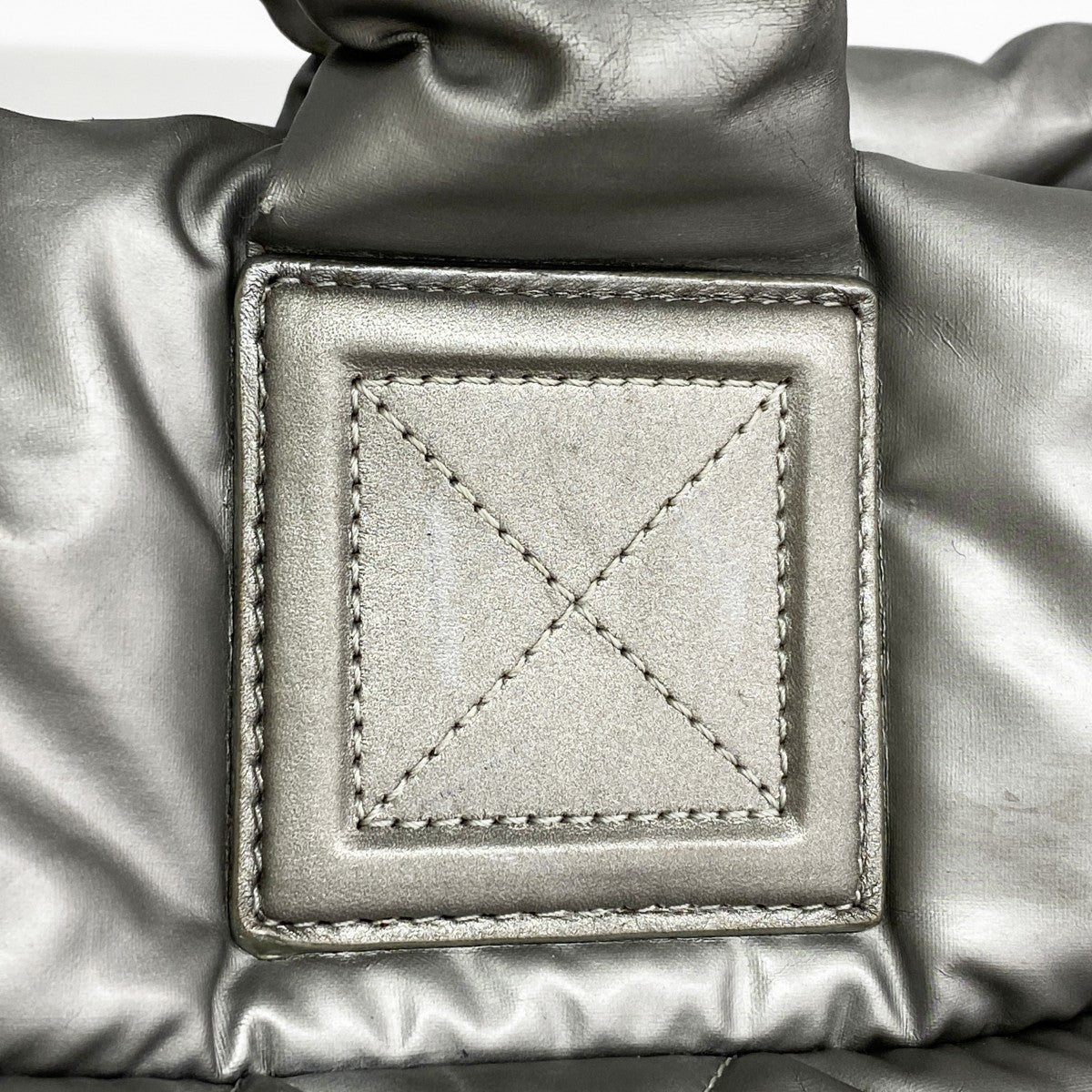 【6gd5117-k】シャネル トートバッグ コココクーン ナイロン グレー シルバー金具【中古】レディース