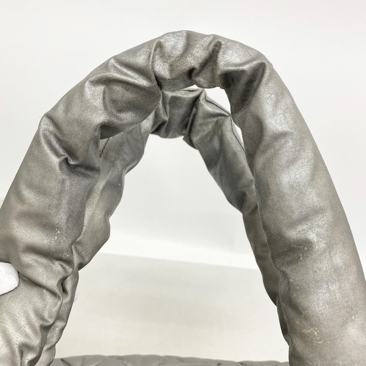 【6gd5117-k】シャネル トートバッグ コココクーン ナイロン グレー シルバー金具【中古】レディース