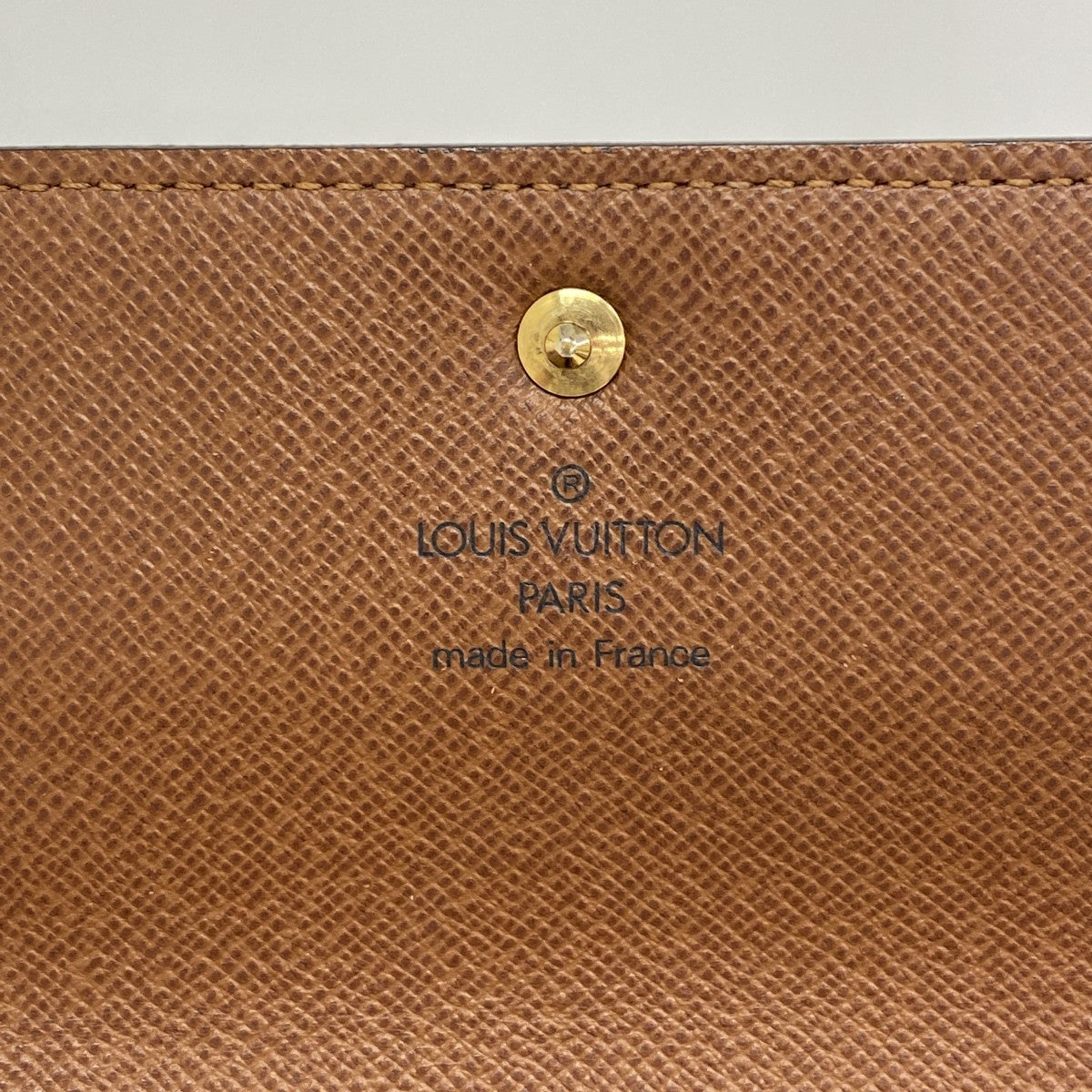 【6gd5126】ルイヴィトン 三つ折り財布 モノグラム ポルトトレゾールエテュイパピエ M61202 ブラウン【中古】レディース