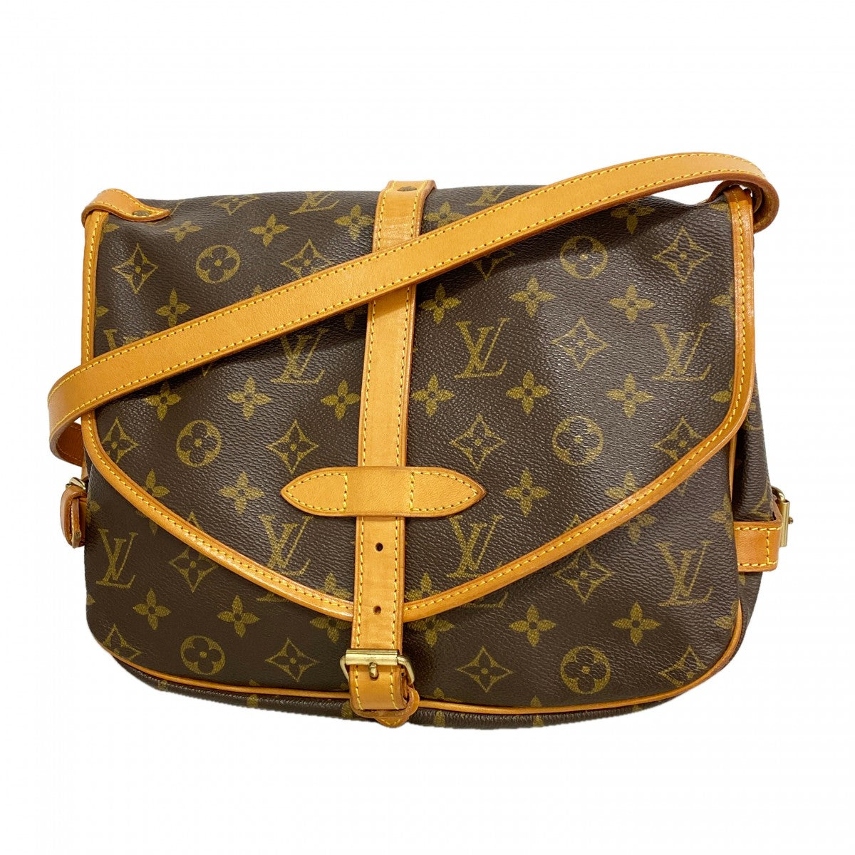 【6gd5133】ルイヴィトン ショルダーバッグ モノグラム ソミュール30 M42256 ブラウン【中古】レディース
