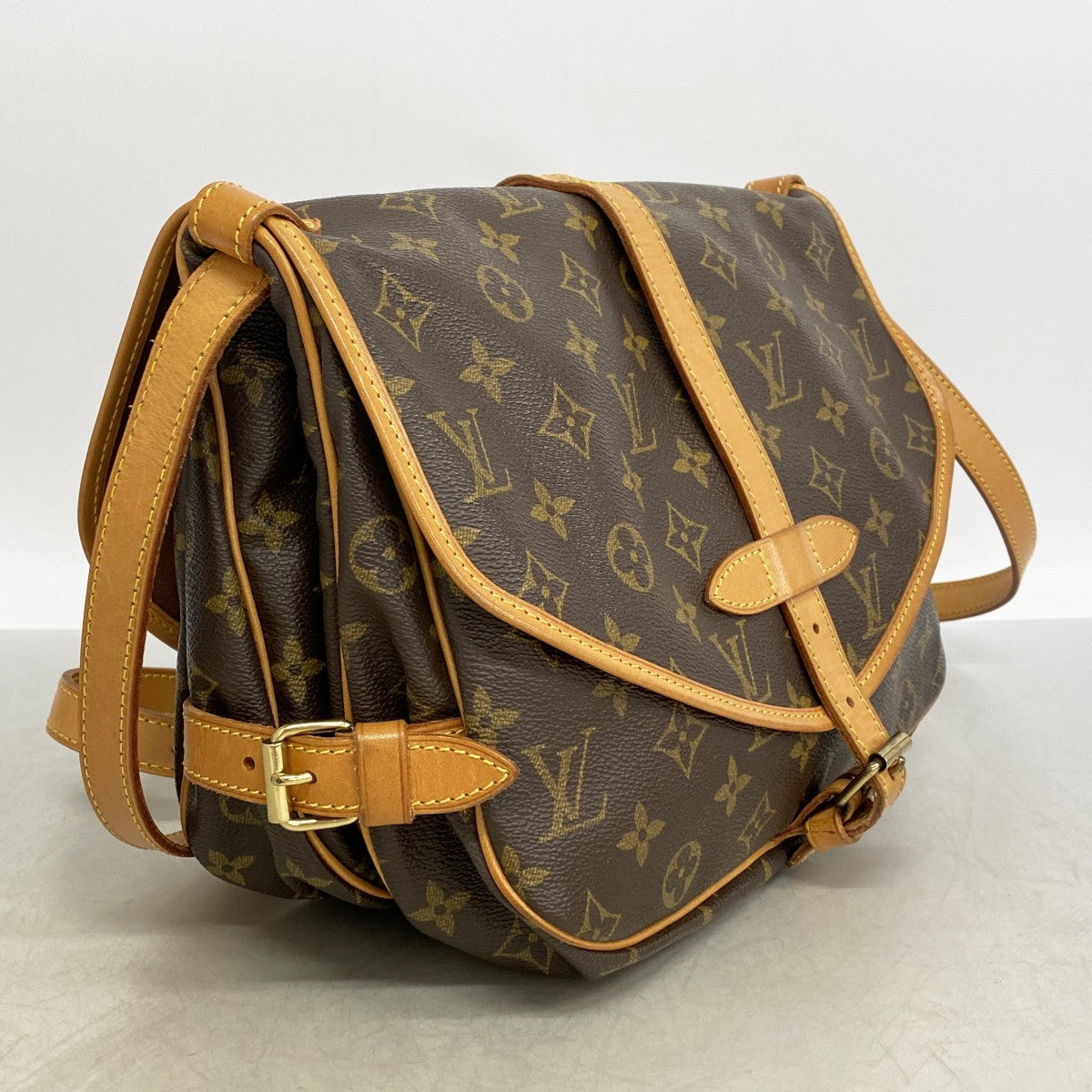 【6gd5133】ルイヴィトン ショルダーバッグ モノグラム ソミュール30 M42256 ブラウン【中古】レディース
