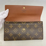 【6gd5167】ルイヴィトン 長財布 モノグラム ポシェットポルトモネクレディ M61725 ブラウン【中古】レディース