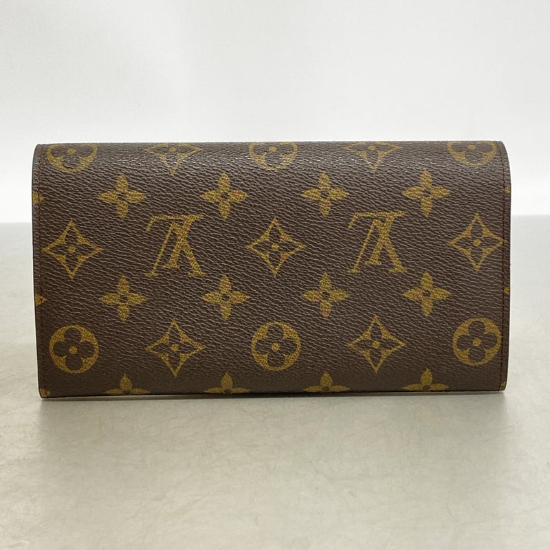 【6gd5167】ルイヴィトン 長財布 モノグラム ポシェットポルトモネクレディ M61725 ブラウン【中古】レディース