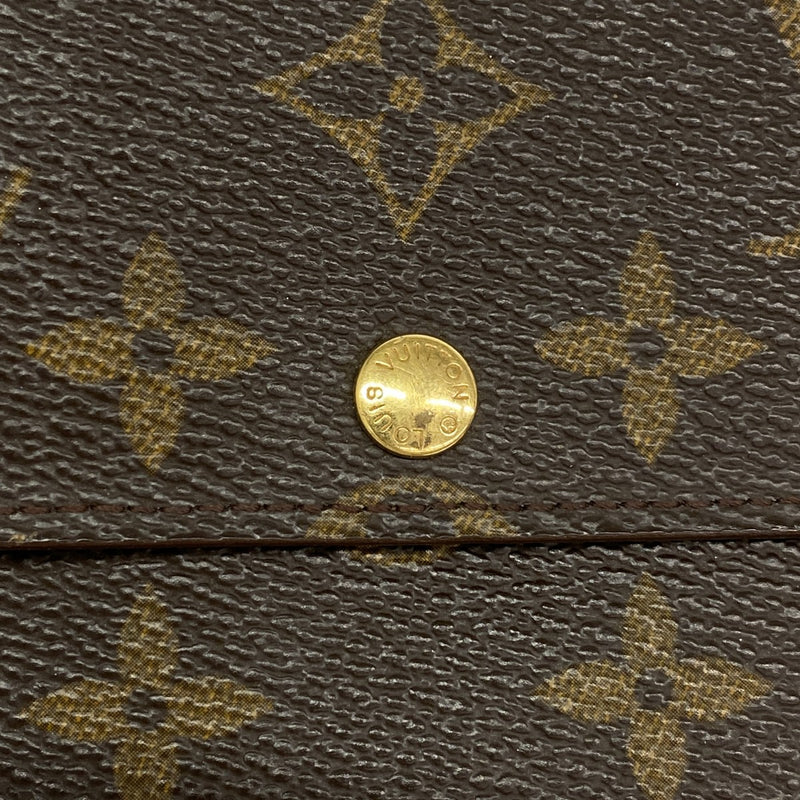 【6gd5167】ルイヴィトン 長財布 モノグラム ポシェットポルトモネクレディ M61725 ブラウン【中古】レディース