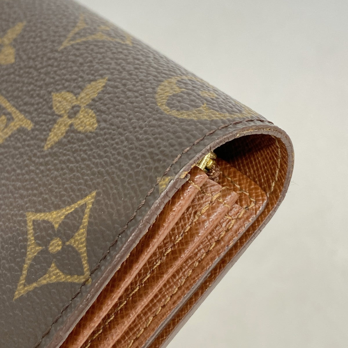 【6gd5167】ルイヴィトン 長財布 モノグラム ポシェットポルトモネクレディ M61725 ブラウン【中古】レディース