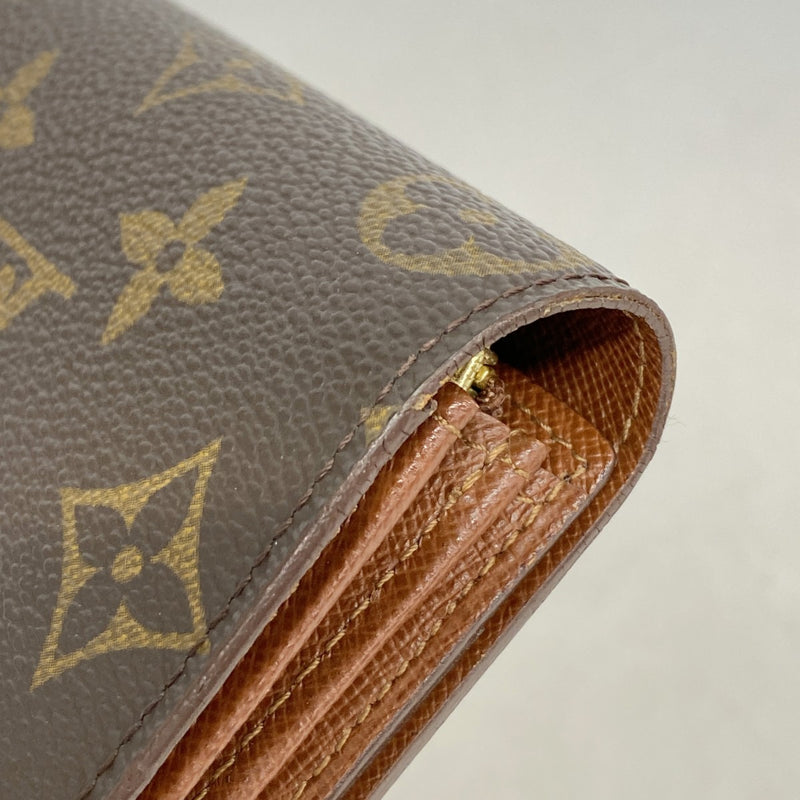 【6gd5167】ルイヴィトン 長財布 モノグラム ポシェットポルトモネクレディ M61725 ブラウン【中古】レディース