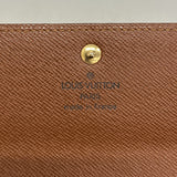 【6gd5167】ルイヴィトン 長財布 モノグラム ポシェットポルトモネクレディ M61725 ブラウン【中古】レディース