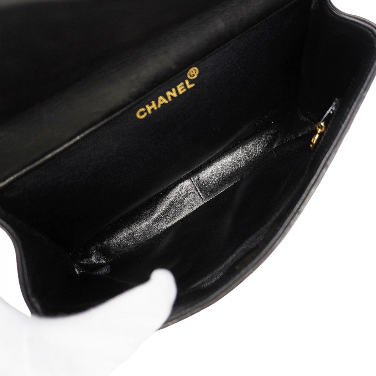 【6gd5184】シャネル ショルダーバッグ マトラッセ Wチェーン ダブルフェイス ラムスキン ブラック ゴールド金具【中古】レディース