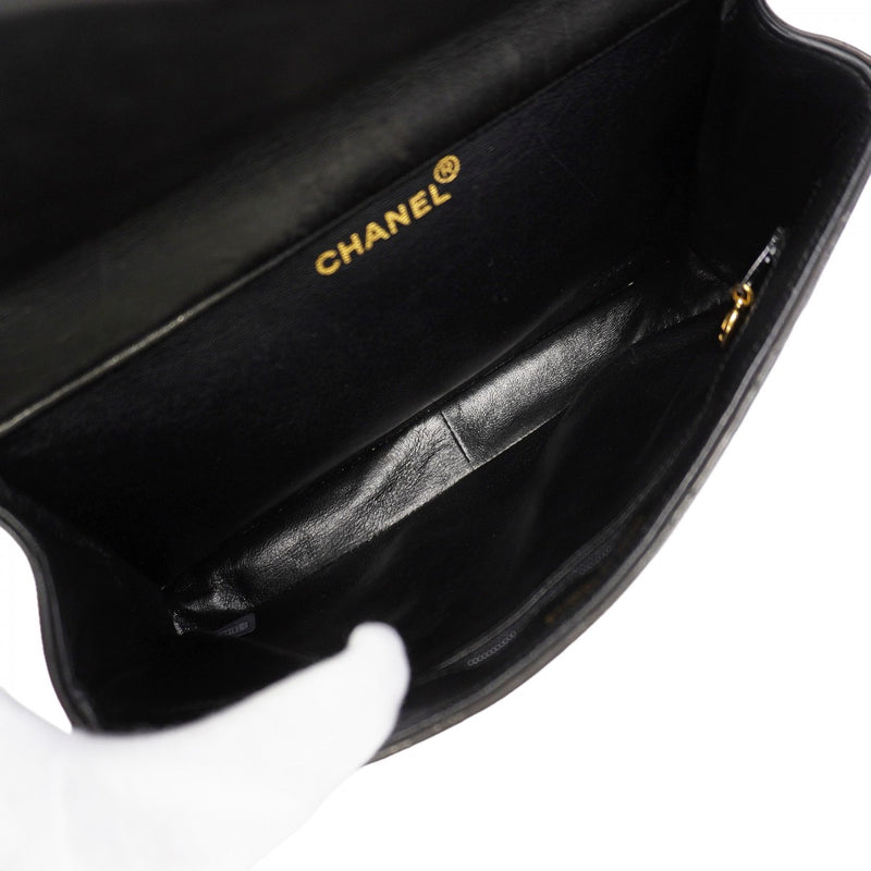 【6gd5184】シャネル ショルダーバッグ マトラッセ Wチェーン ダブルフェイス ラムスキン ブラック ゴールド金具【中古】レディース
