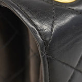 【6gd5184】シャネル ショルダーバッグ マトラッセ Wチェーン ダブルフェイス ラムスキン ブラック ゴールド金具【中古】レディース