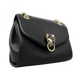 【6gd5186】カルティエ ショルダーバッグ パンテール レザー ブラック シャンパンゴールド金具【中古】レディース