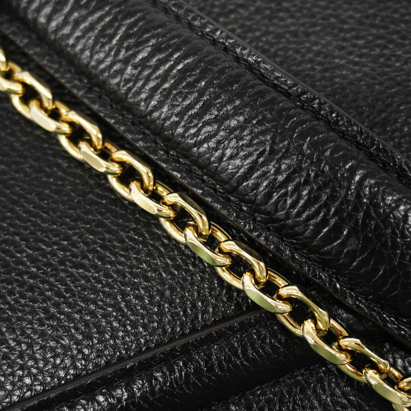 【6gd5186】カルティエ ショルダーバッグ パンテール レザー ブラック シャンパンゴールド金具【中古】レディース