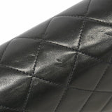【6gd5187】シャネル ショルダーバッグ マトラッセ Wフラップ Wチェーン ラムスキン ブラック ゴールド金具【中古】レディース