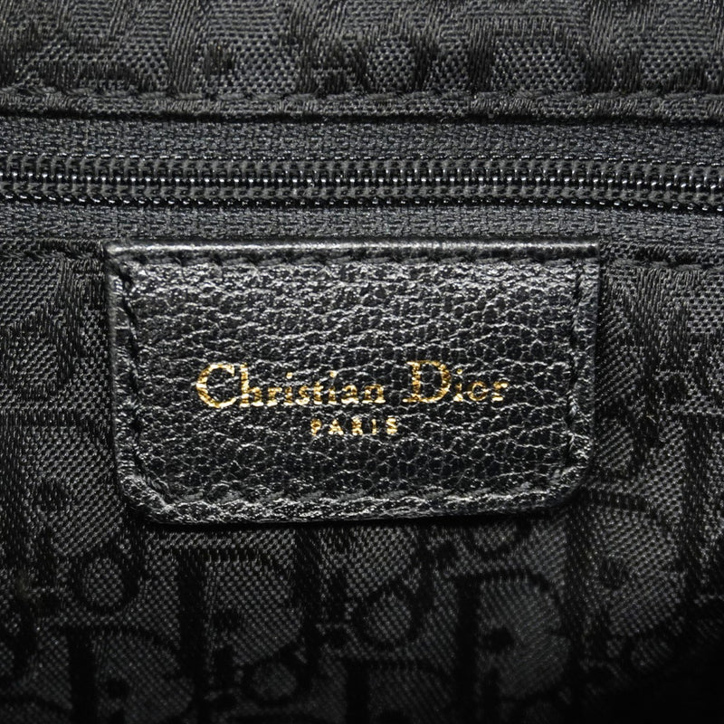 【6gd5192】クリスチャンディオール ハンドバッグ サドル レザー ブラック ゴールド金具【中古】レディース