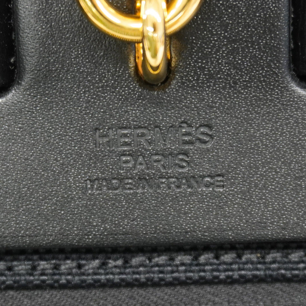 【6gd5193】エルメス ハンドバッグ エールバッグジップPM トワルミリタリー ブラック ゴールド金具 Y刻印 2wayバッグ【中古】レディース