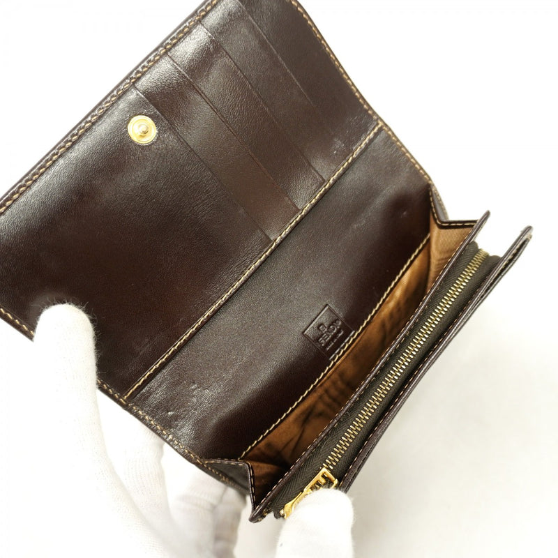 【6gd5219】フェンディ 財布 ズッカ ナイロンキャンバス ブラウン ゴールド金具【中古】レディース