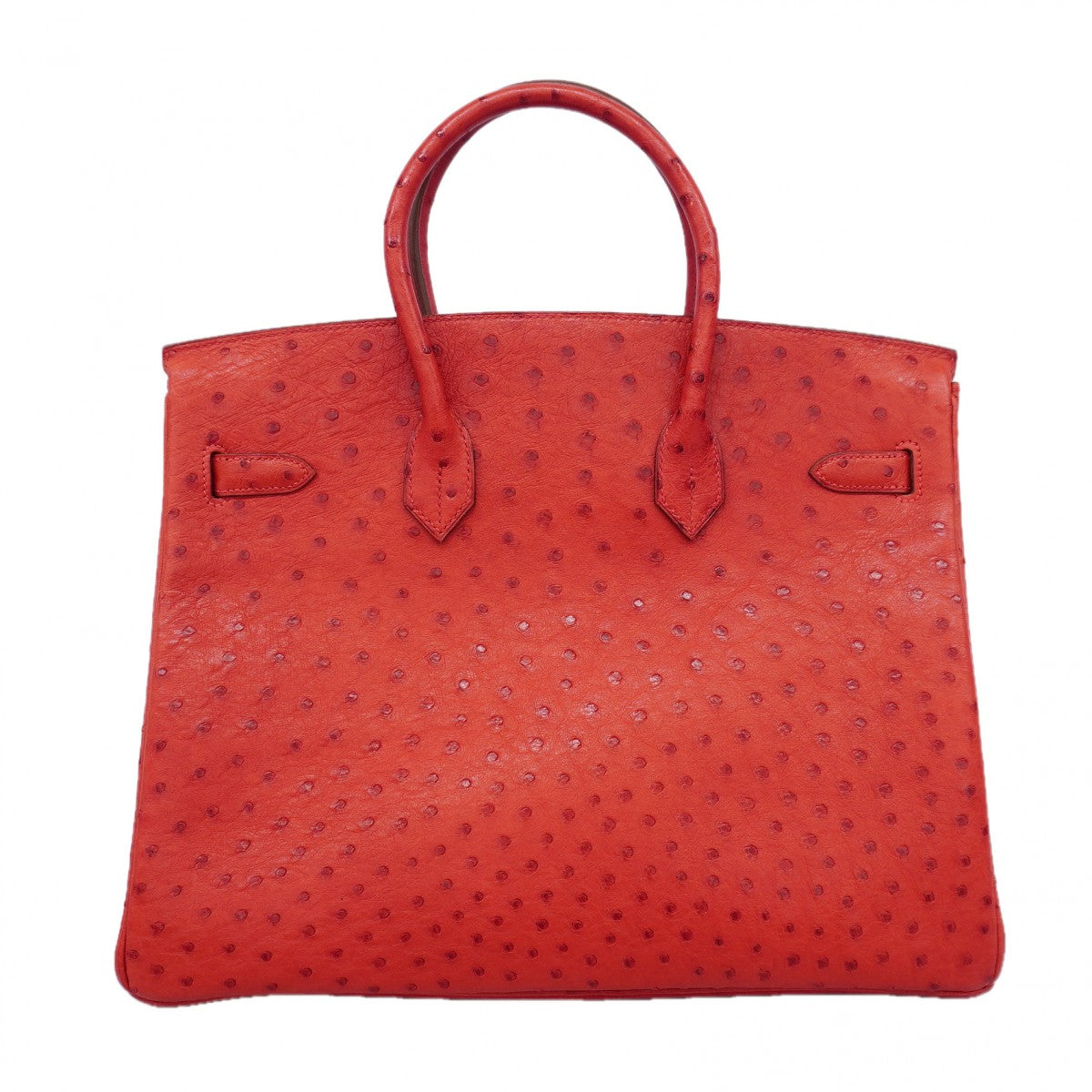 【6gd5220】エルメス ハンドバッグ バーキン35 オーストリッチ ルージュヴィフ ゴールド金具 □H刻印【中古】レディース