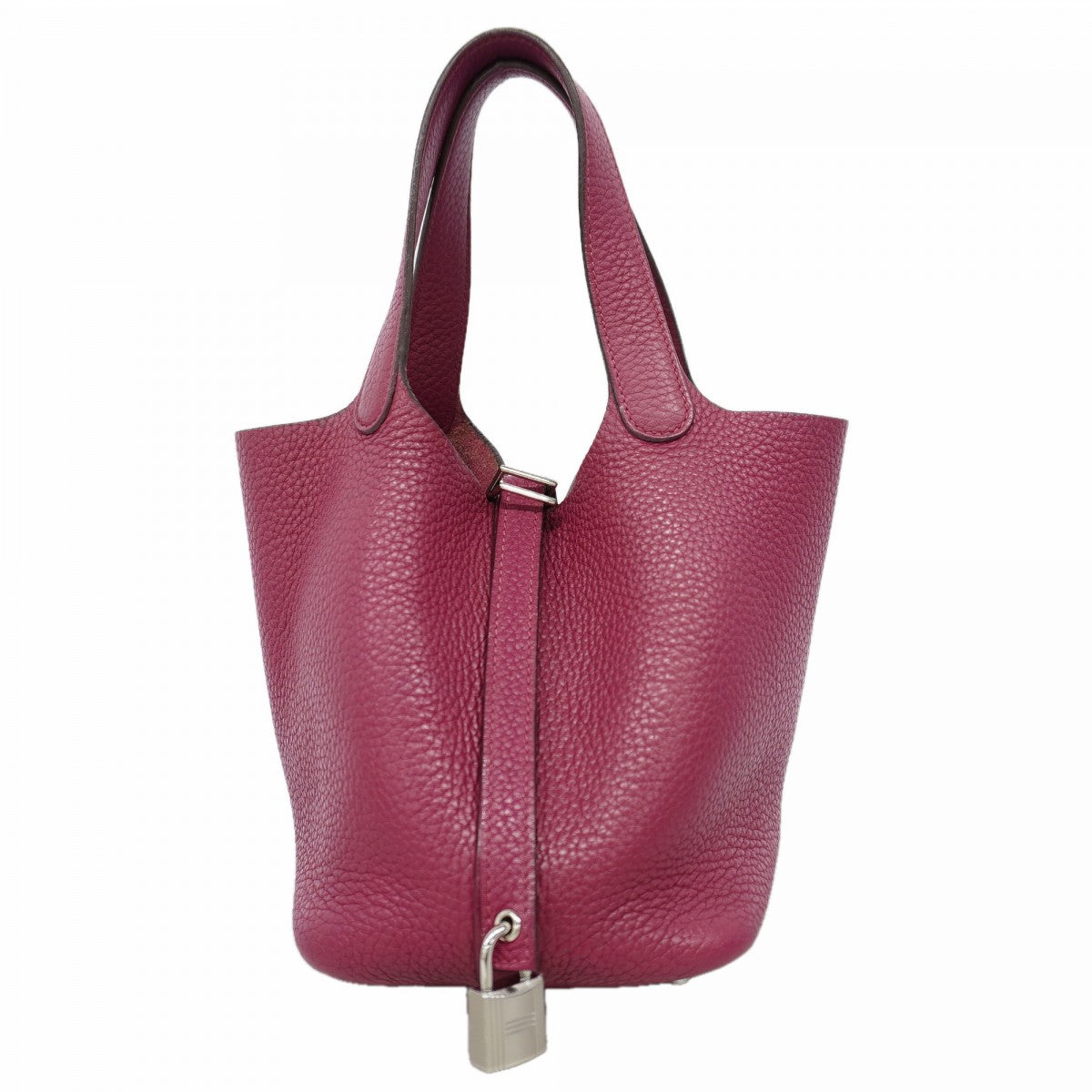 【6gd5223】エルメス ハンドバッグ ピコタンロックPM トリヨンクレマンス トスカ シルバー金具 □O刻印【中古】レディース