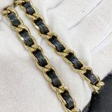 【6gd5224】シャネル ショルダーバッグ チョコバー チェーンショルダー ラムスキン ブラック ゴールド金具【中古】レディース