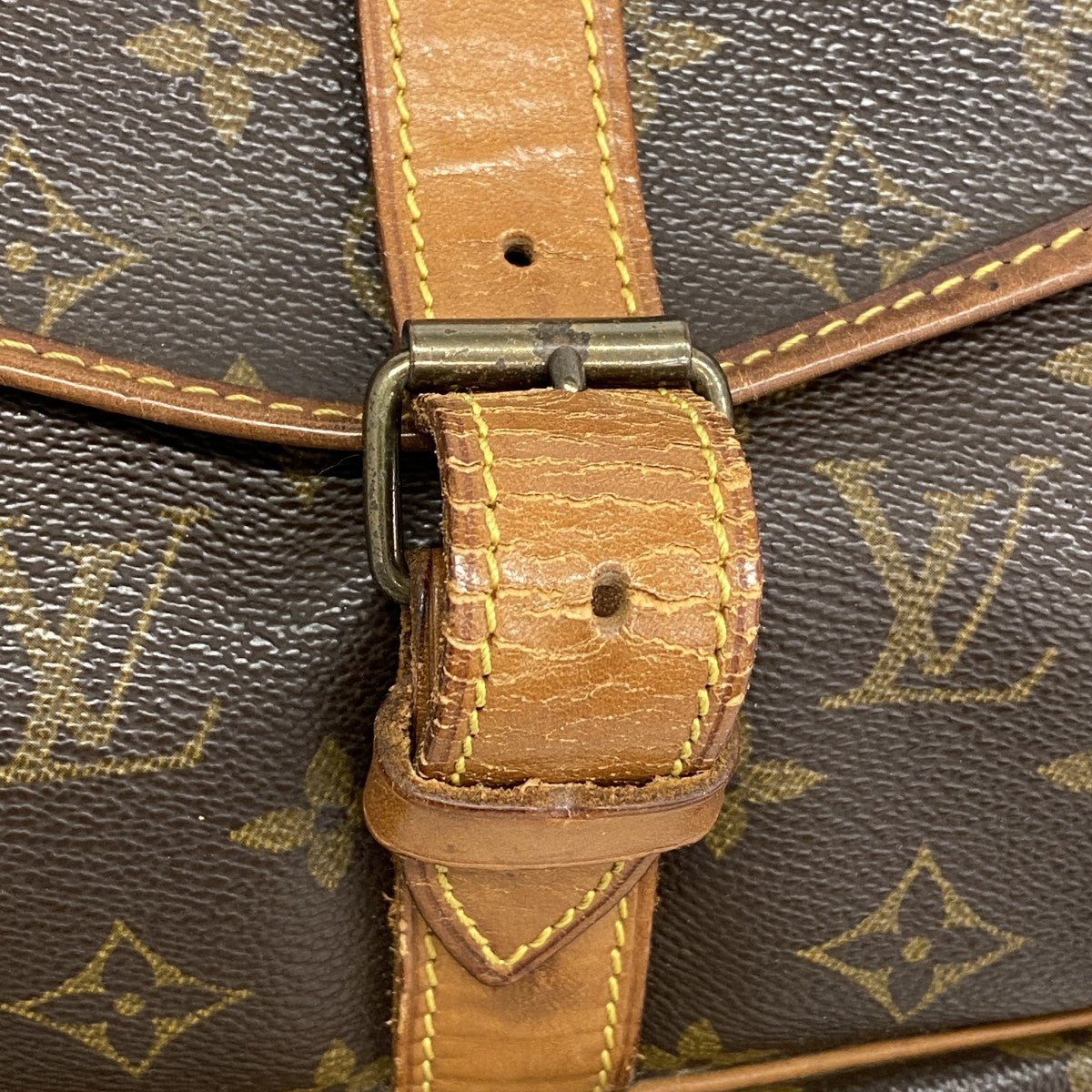 【6gd5248】ルイヴィトン ショルダーバッグ モノグラム ソミュール35 M42254 ブラウン【中古】レディース