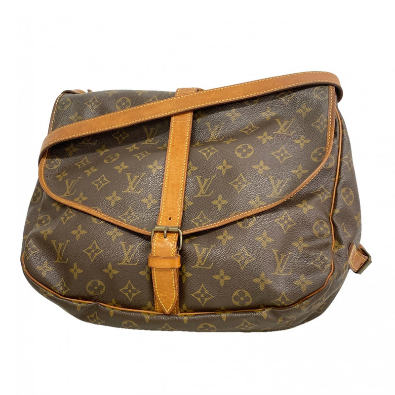 【6gd5248】ルイヴィトン ショルダーバッグ モノグラム ソミュール35 M42254 ブラウン【中古】レディース