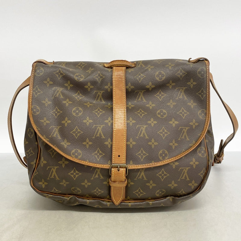 【6gd5248】ルイヴィトン ショルダーバッグ モノグラム ソミュール35 M42254 ブラウン【中古】レディース