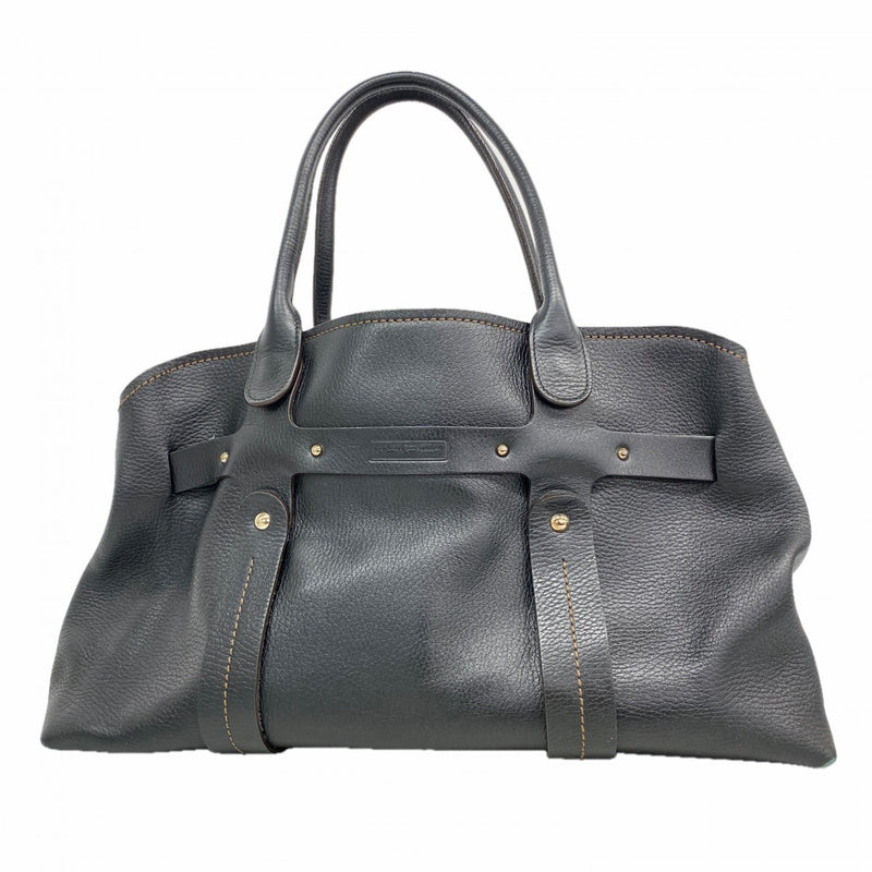 【6gd5270】サルヴァトーレフェラガモ トートバッグ レザー ブラック ゴールド/シルバー金具【中古】レディース