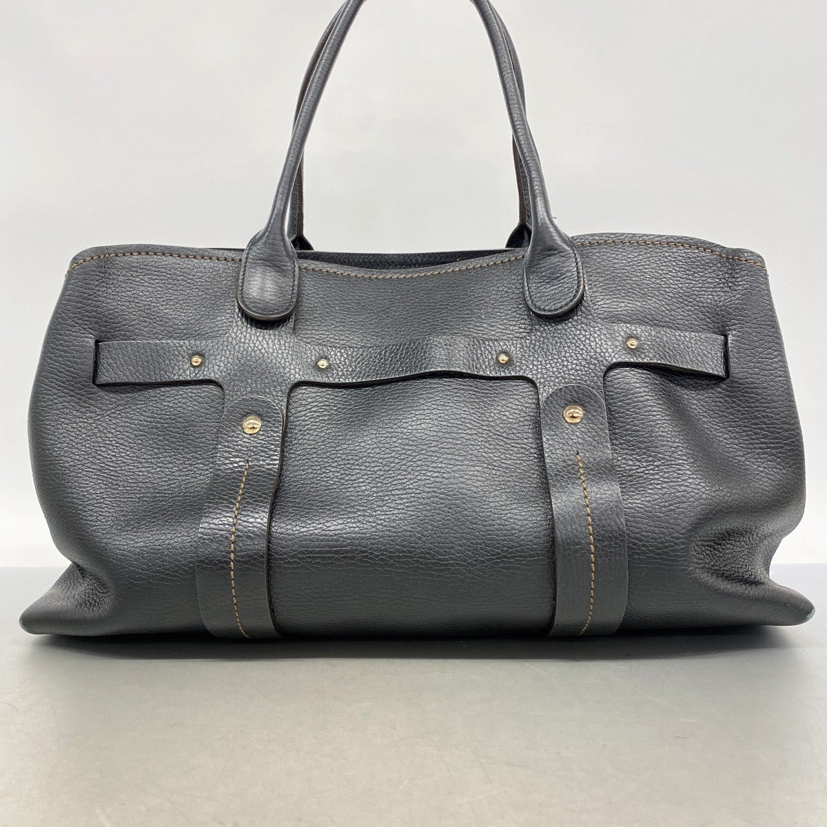 【6gd5270】サルヴァトーレフェラガモ トートバッグ レザー ブラック ゴールド/シルバー金具【中古】レディース