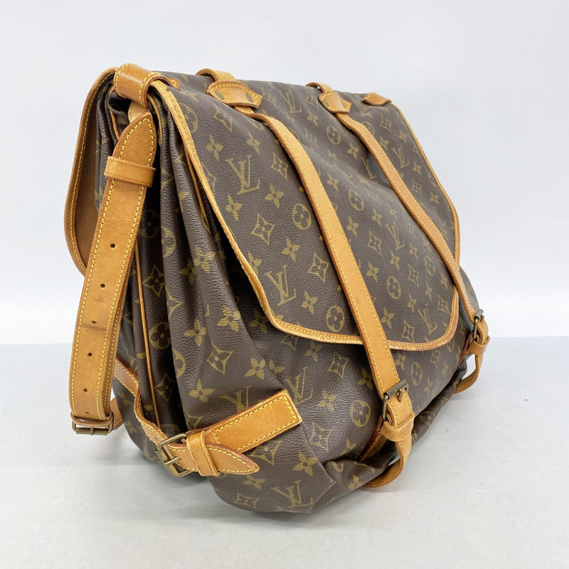 【6gd5272】ルイヴィトン ショルダーバッグ モノグラム ソミュール43 M42252 ブラウン【中古】レディース