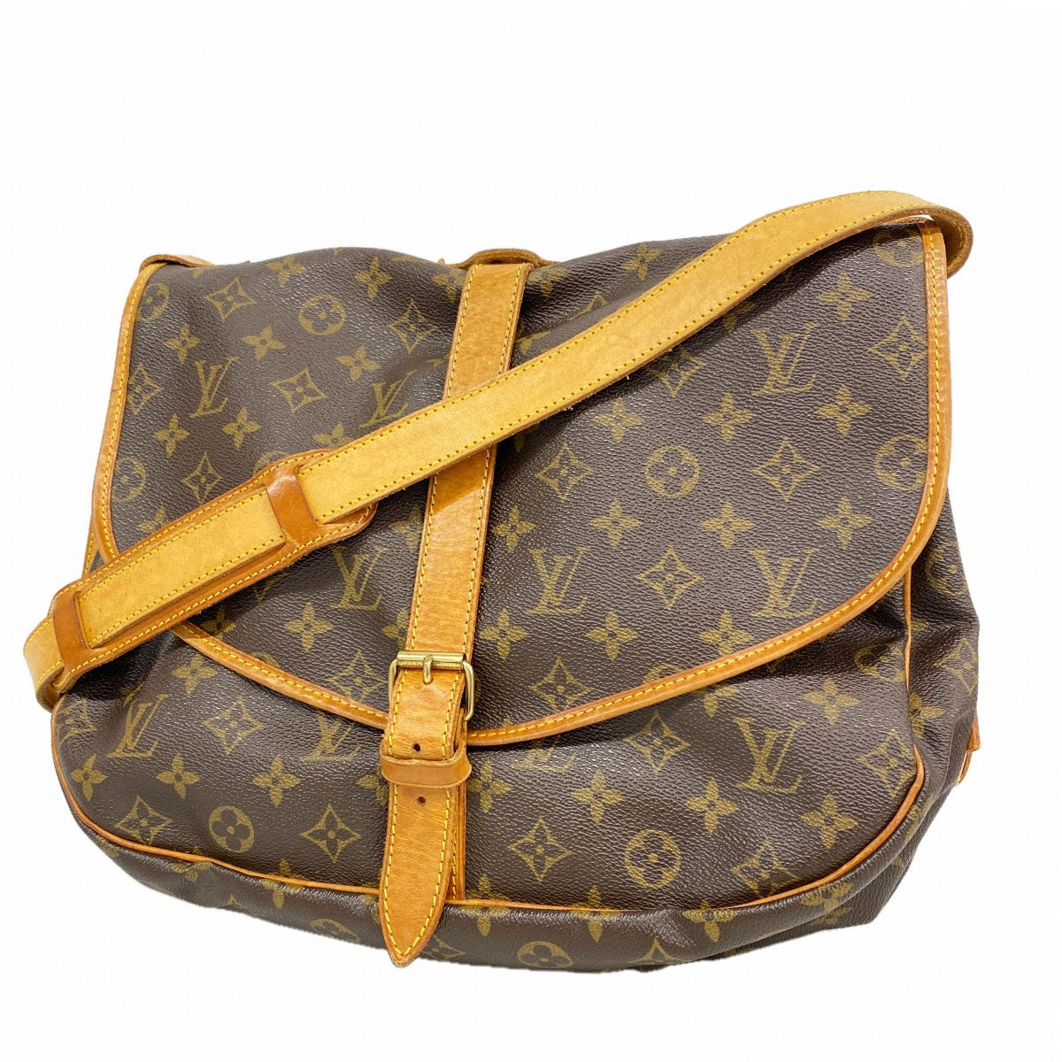 【6gd5273】ルイヴィトン ショルダーバッグ モノグラム ソミュール35 M42254 ブラウン【中古】レディース