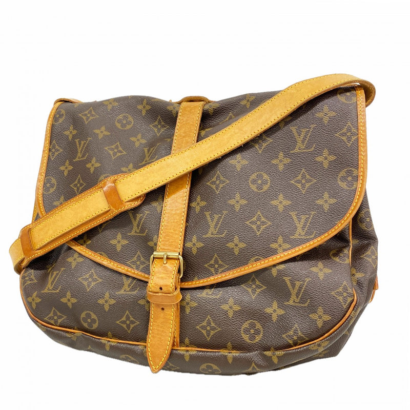 【6gd5273】ルイヴィトン ショルダーバッグ モノグラム ソミュール35 M42254 ブラウン【中古】レディース