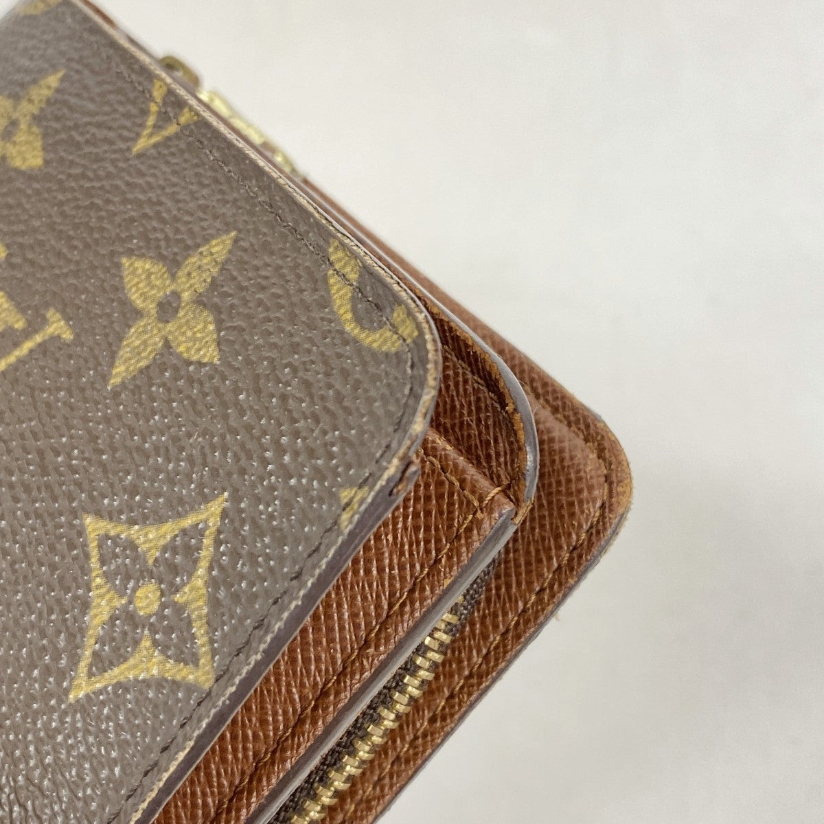 【6gd5274】ルイヴィトン 財布 モノグラム ポルトパピエジップ M61207 ブラウン【中古】レディース