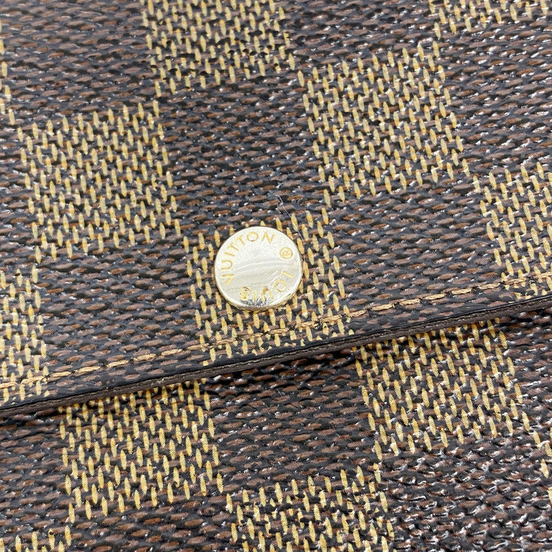 【6gd5284】ルイヴィトン 長財布 ダミエ ポルトフォイユサラ N61734 エベヌ【中古】レディース