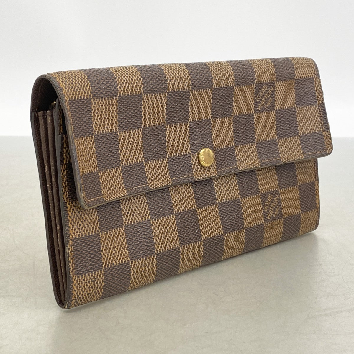 【6gd5293】ルイヴィトン 長財布 ダミエ ポルトモネクレディ N61725 エベヌ【中古】レディース