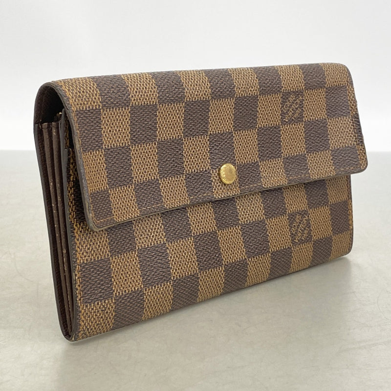 【6gd5293】ルイヴィトン 長財布 ダミエ ポルトモネクレディ N61725 エベヌ【中古】レディース