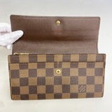 【6gd5293】ルイヴィトン 長財布 ダミエ ポルトモネクレディ N61725 エベヌ【中古】レディース