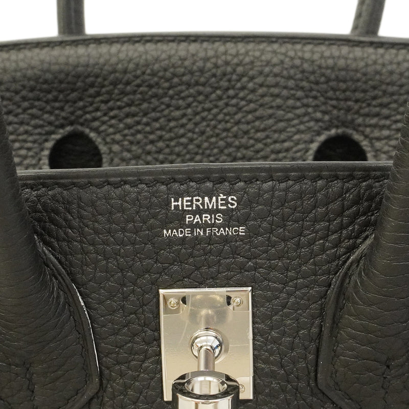 【6gd5305-g】エルメス ハンドバッグ バーキン25 トゴ ブラック シルバー金具 Y刻印【中古】レディース