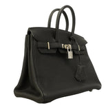 【6gd5305-g】エルメス ハンドバッグ バーキン25 トゴ ブラック シルバー金具 Y刻印【中古】レディース