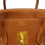 【6gd5306-g】エルメス ハンドバッグ バーキン35 トゴ ゴールド ゴールド金具 K刻印【中古】レディース