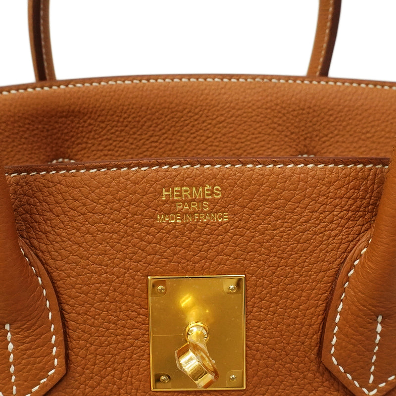【6gd5306-g】エルメス ハンドバッグ バーキン35 トゴ ゴールド ゴールド金具 K刻印【中古】レディース