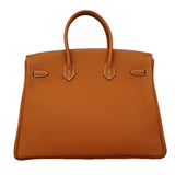 【6gd5306-g】エルメス ハンドバッグ バーキン35 トゴ ゴールド ゴールド金具 K刻印【中古】レディース