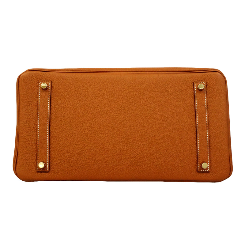 【6gd5306-g】エルメス ハンドバッグ バーキン35 トゴ ゴールド ゴールド金具 K刻印【中古】レディース