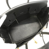 【6gd5308-g】エルメス ハンドバッグ バーキン25 ヴォーエプソン ブラック ゴールド金具 □N刻印【中古】レディース