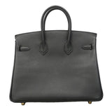 【6gd5308-g】エルメス ハンドバッグ バーキン25 ヴォーエプソン ブラック ゴールド金具 □N刻印【中古】レディース