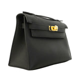 【6gd5310-g】エルメス ハンドバッグ ポシェットケリー スイフト ブラック ゴールド金具 Z刻印【中古】レディース