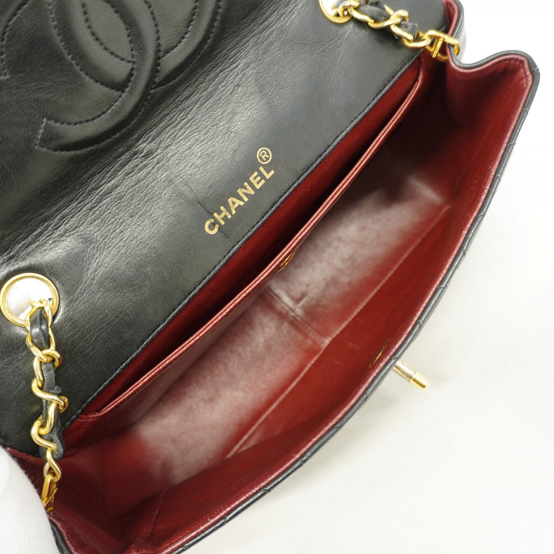 【6gd5311】シャネル ショルダーバッグ マトラッセ チェーンショルダー ラムスキン ブラック ゴールド金具【中古】レディース
