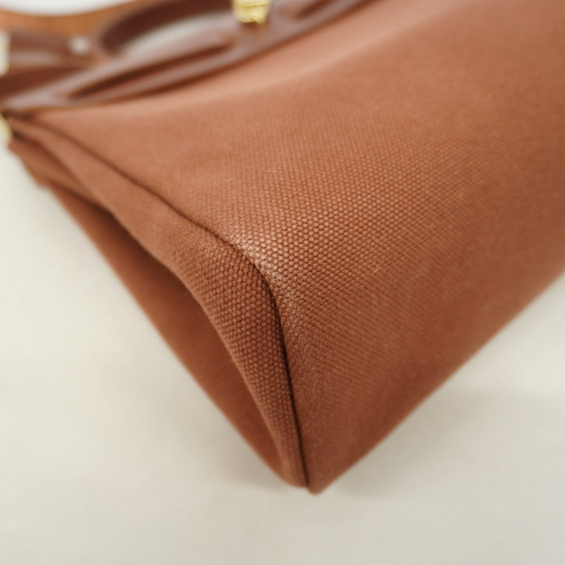 【6gd5314】エルメス ハンドバッグ エールバッグPM トワルアッシュ ブラウン シャンパンゴールド金具 □E刻印 2wayバッグ【中古】レディース
